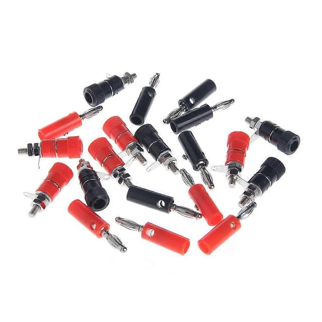 10 Paar Schwarze Und Rote 4-mm-lautsprecherklemmen Mit Bananenstecker Und Klinkenstecker