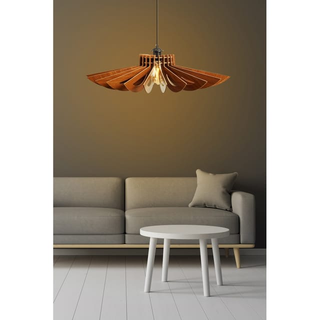Deckenleuchte - Mdf - 68 X 50 Cm - Nussbaumfarben - Farita