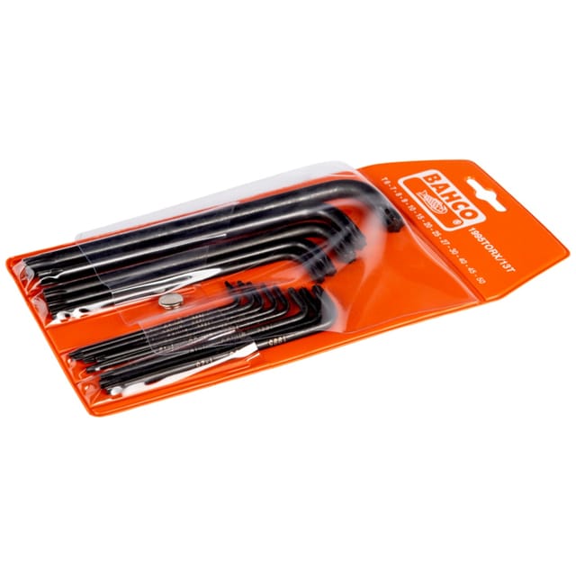 Bahco Langer Torx-winkelschraubendreher-satz, Phosphatiert, T6-t50 - 13-tlg.