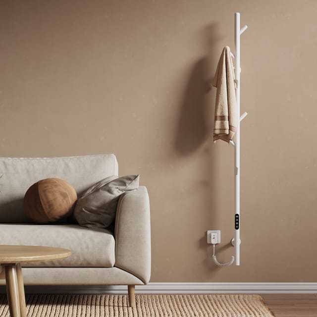 Emke Elektrischer Handtuchheizkörper 150 Cm Weiß Handtuchwärmer Mit Led-display Intelligentes Thermostat Wifi/app-steuerung Timer