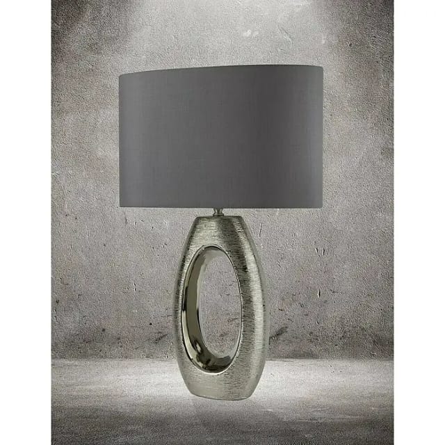 Searchlight Tischleuchte Artisan (60 W, L x B x H: 40 x 20 x 61 cm, Chrom, Grau, E27)