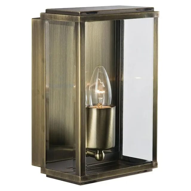 Searchlight LED-Außenwandleuchte Box (60 W, 16 x 16 x 25 cm, Messing, IP44)