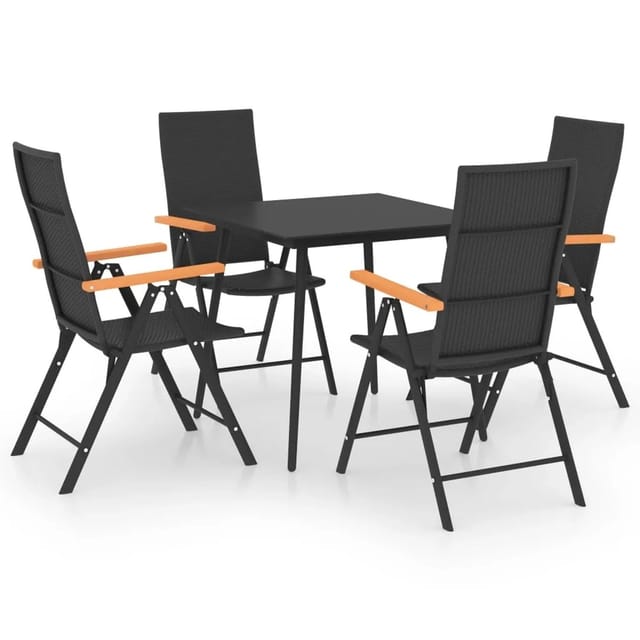 vidaXL 5-tlg Garten-Essgruppe Schwarz und Braun Modell 9