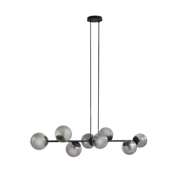 Lindby Pendelleuchte Isamer 10034203 Modern in Schwarz aus Metall 8-flammig E14 Wohnzimmerleuchte