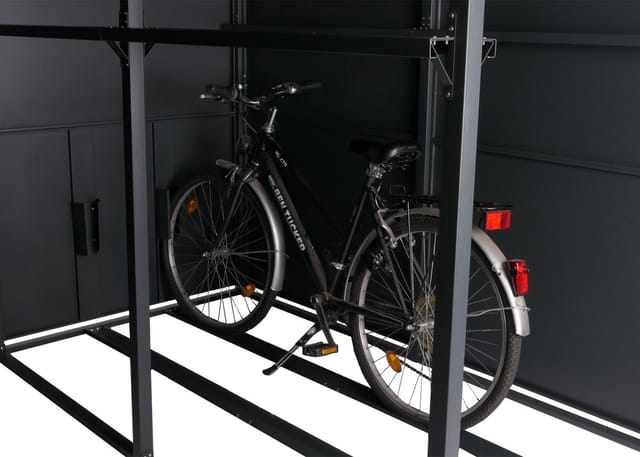 PROREGAL Fahrradgarage 4er 160x222x208cm Abschließbar Metall Anthrazit