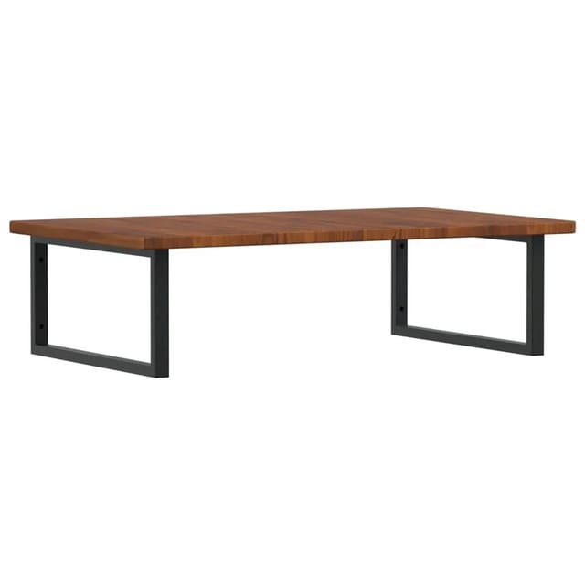 vidaXL Waschtischplatte mit Halterung Stahl und Massivholz Eiche 3302489