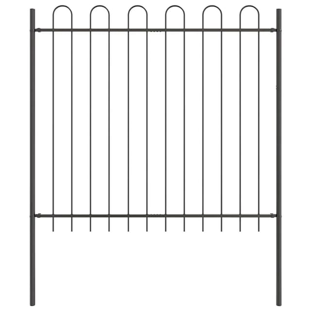 vidaXL Gartenzaun Grau 10,2 x 1,5 m Pulverbeschichteter Stahl 3334117