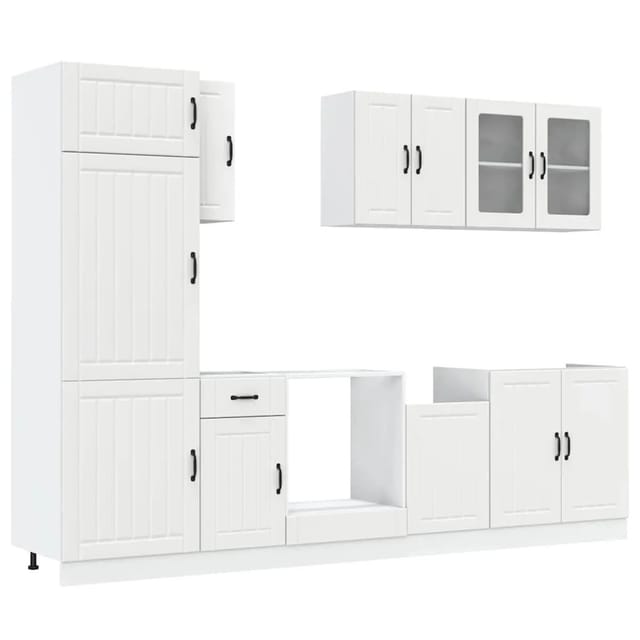 vidaXL 8 Tlg Küchenschrank-Set Lucca Weiß Holzwerkstoff 3314801