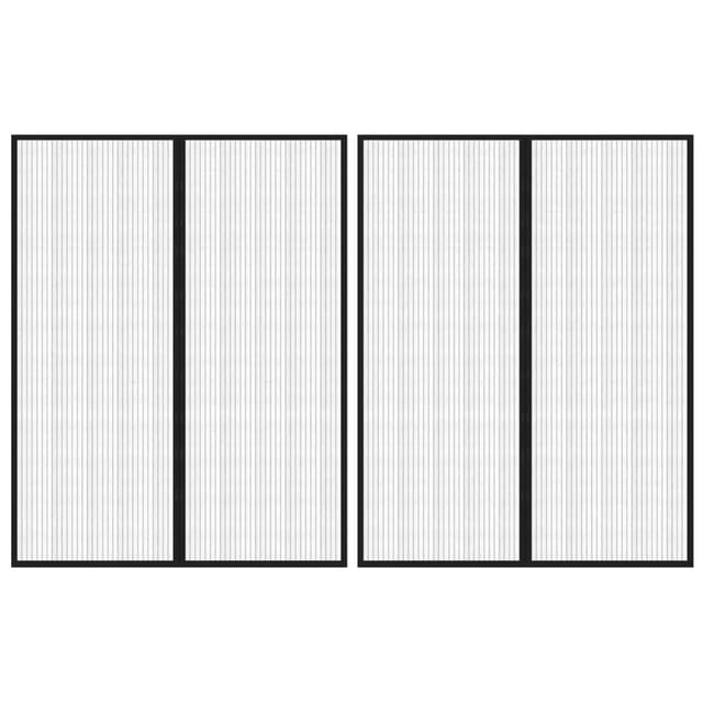 vidaXL Fliegengitter-Türvorhänge 2 Stk Magnet Schwarz 230x160 cm 314690