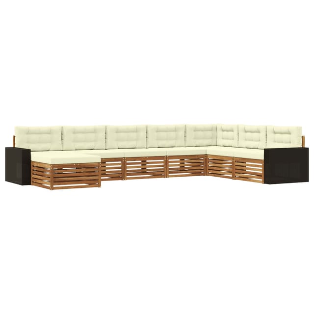 vidaXL Outdoor-Sofagarnitur mit Kissen 8 Stk Natur und Creme 3383723