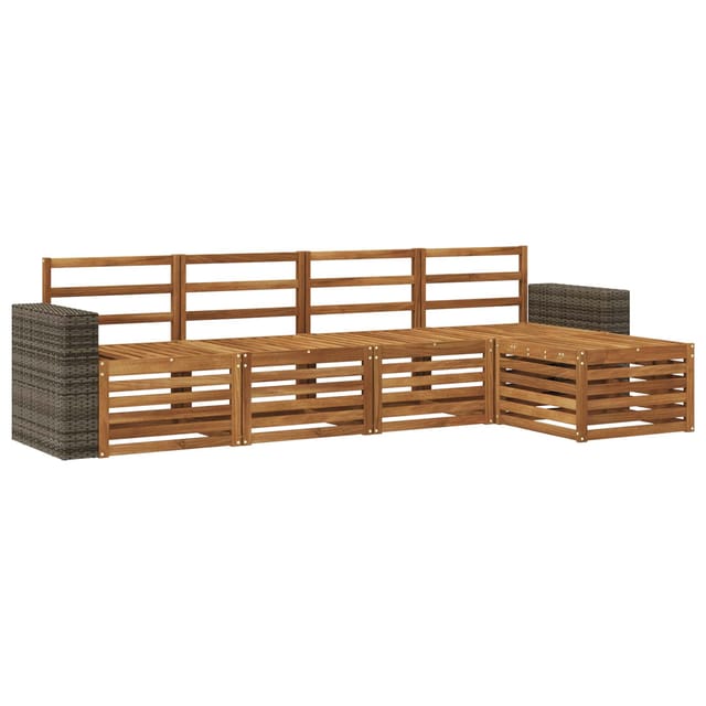 vidaXL Outdoor-Sofagarnitur 5 Stk Natur 3384245