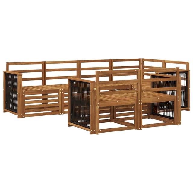 vidaXL Ecksofa Set 6 Stk Natur Massivholz Akazie 3384470