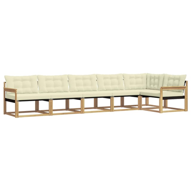 vidaXL Outdoor-Sofagarnitur mit Kissen 6 Stk Weiß und Creme 3388724