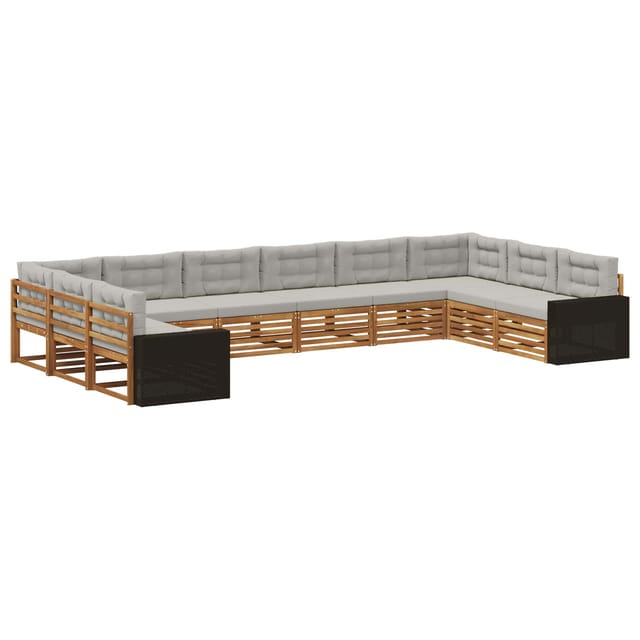 vidaXL Sofagarnituren mit Kissen 10 Stk Massivholz Akazie 3383904
