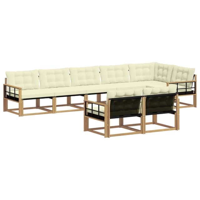 vidaXL Outdoor-Sofagarnitur mit Kissen 8 Stk Weiß und Creme 3388808