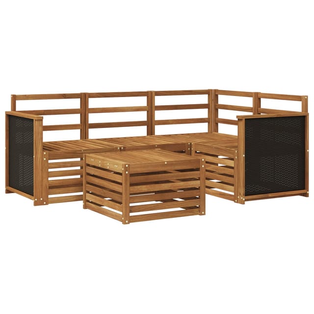 vidaXL Outdoor-Sofagarnitur 5 Stk Natur 59 x 59 x 37 cm Polyester 3384310