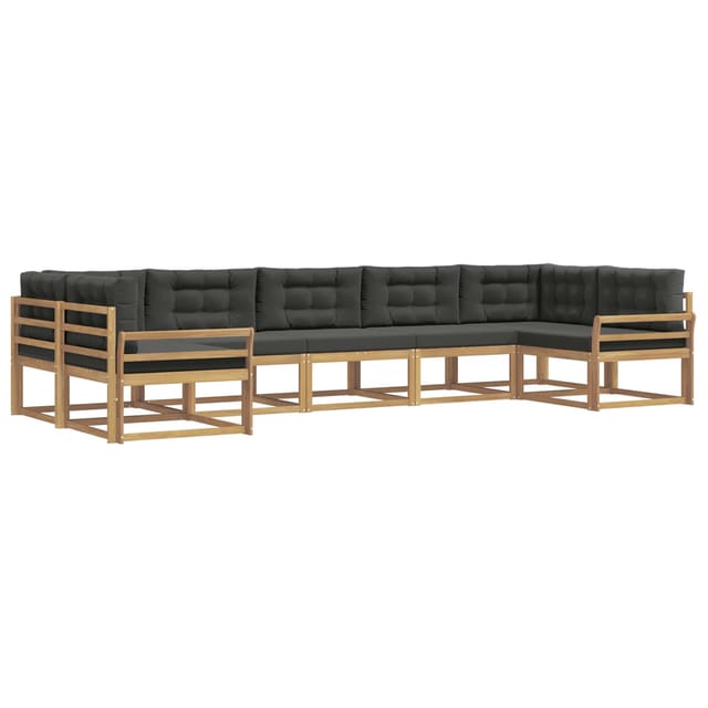 vidaXL Outdoor-Sofagarnitur mit Kissen 7 Stk Weiß und Anthrazit 3386971