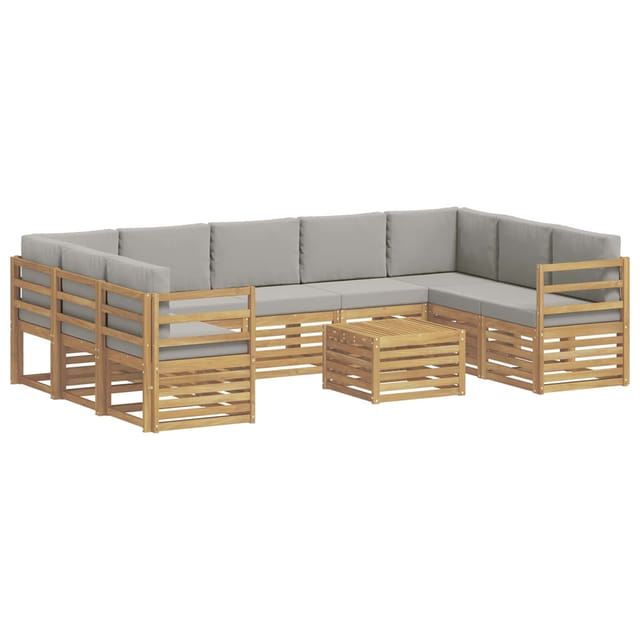vidaXL Sofagarnituren 10 Stk Weiß und Hellgrau 59 x 59 x 37 cm 3392526