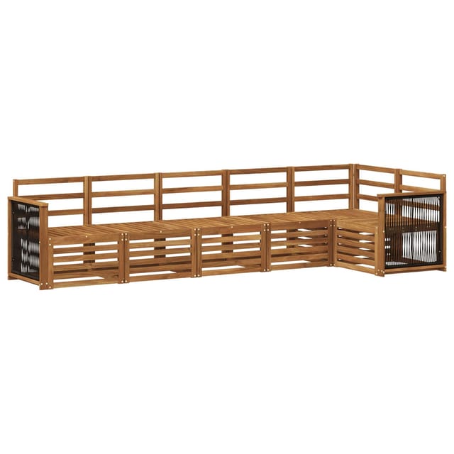 vidaXL Ecksofa Set 5 Stk Natur Massivholz Akazie 3384410