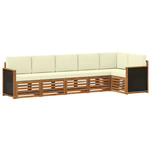 vidaXL Ecksofa Set mit Kissen 5 Stk Natur und Creme 3384401