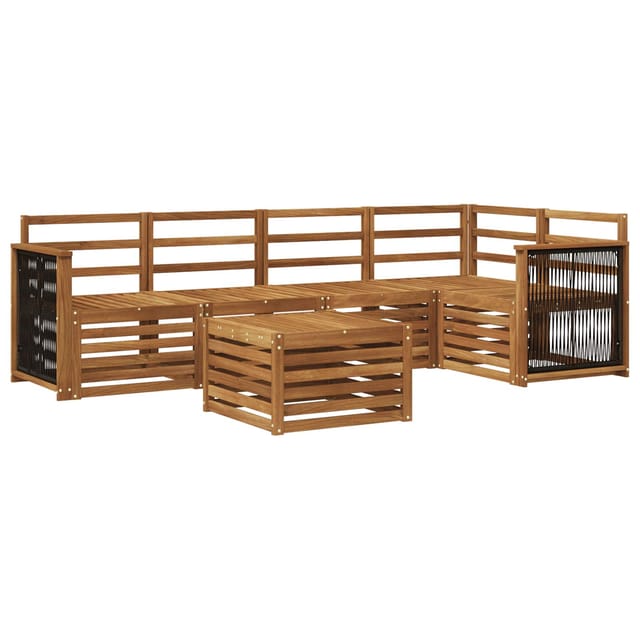 vidaXL Ecksofa Set 5 Stk Natur Massivholz Akazie 3384380