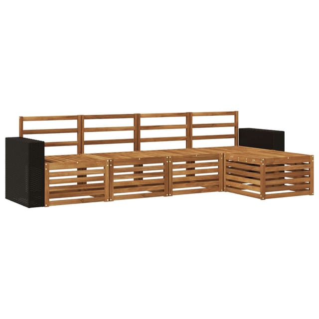 vidaXL Outdoor-Sofagarnitur 5 Stk Natur 3384240