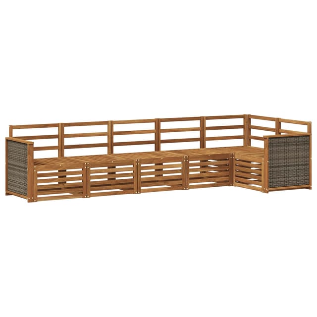 vidaXL Ecksofa Set 5 Stk Natur Massivholz Akazie 3384405