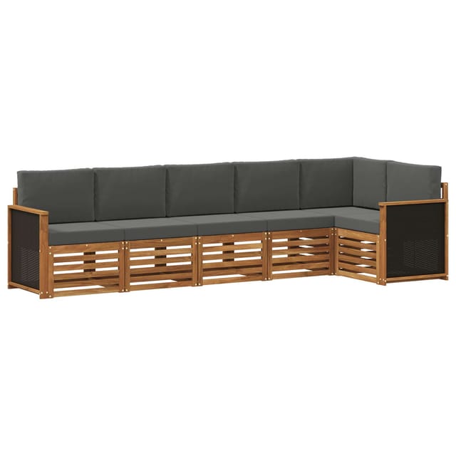 vidaXL Ecksofa Set mit Kissen 5 Stk Natur und Anthrazit 3384403