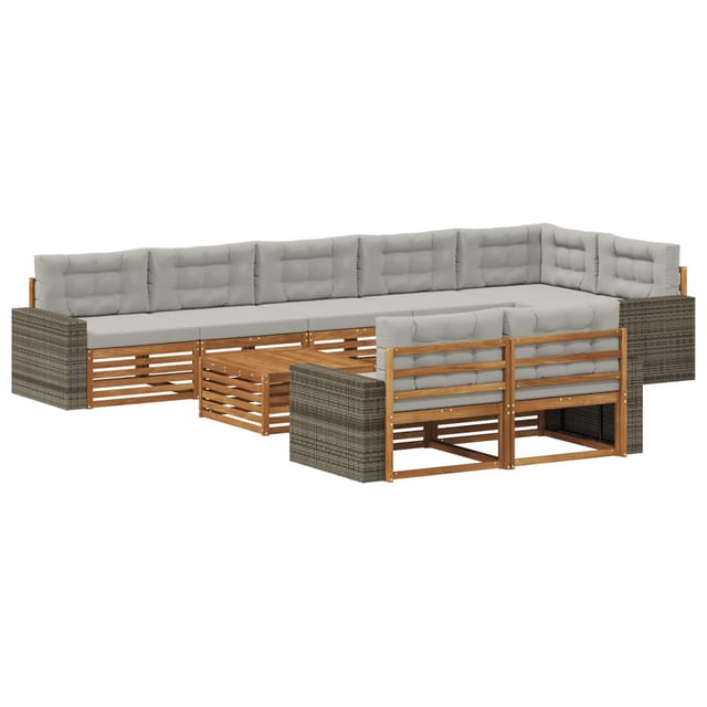 vidaXL Outdoor-Sofagarnitur mit Kissen 9 Stk 3383549