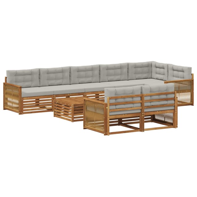 vidaXL Outdoor-Sofagarnitur mit Kissen 9 Stk 3383539
