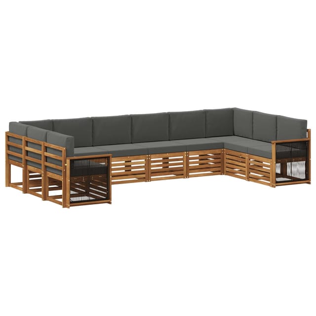 vidaXL Ecksofa Set mit Kissen 7 Stk Natur und Anthrazit 3384893