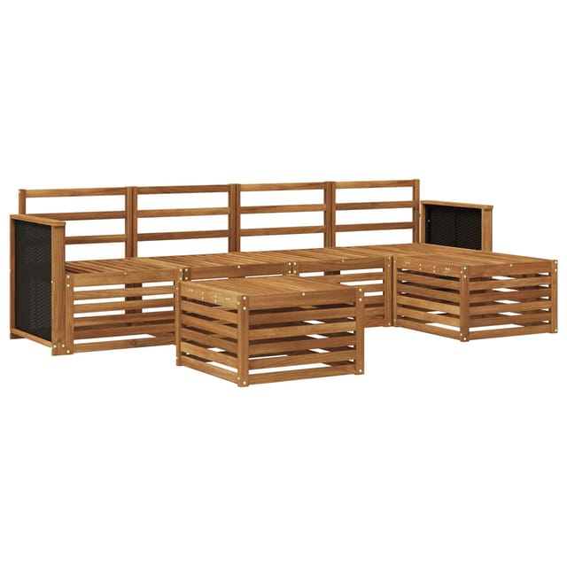 vidaXL Outdoor-Sofagarnitur 6 Stk Natur 3384250