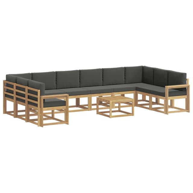 vidaXL Outdoor-Sofagarnitur mit Kissen 11 Stk Weiß und Anthrazit 3388331