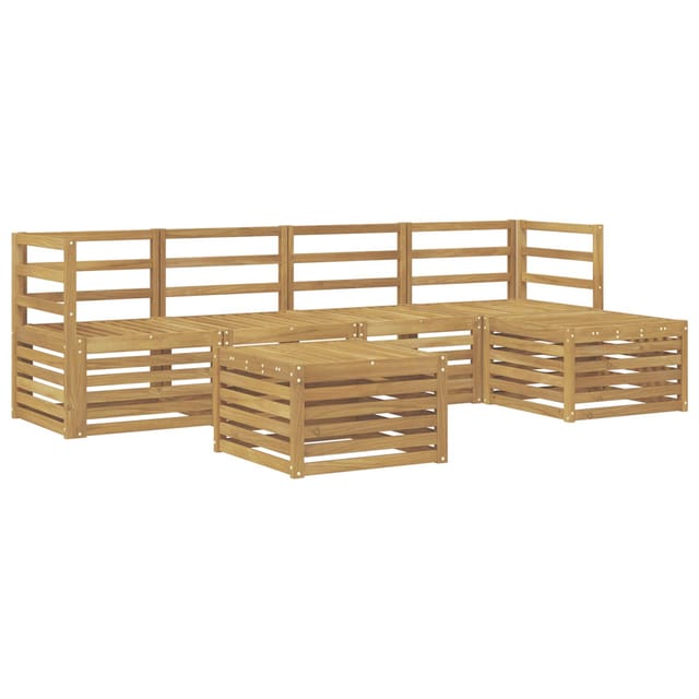 vidaXL Outdoor-Sofagarnitur 6 Stk Weiß Massivholz Akazie 3391694