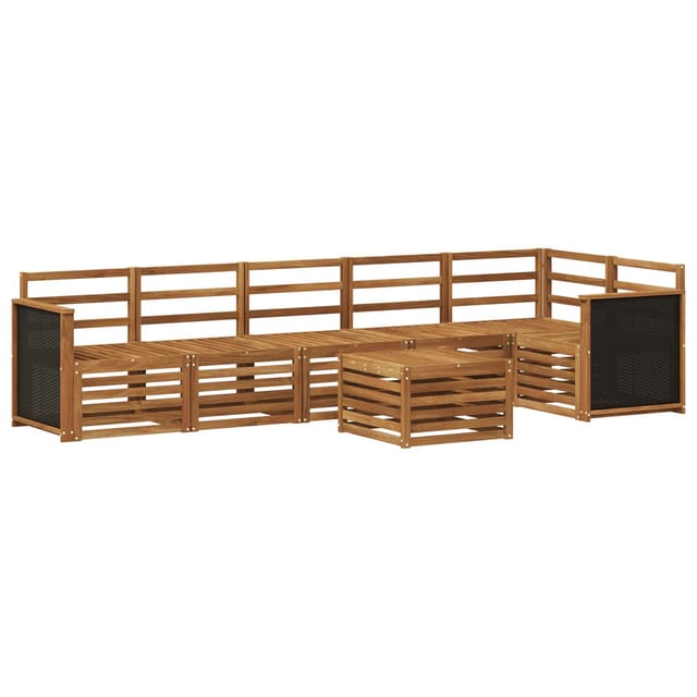 vidaXL Ecksofa Set 6 Stk Natur Massivholz Akazie 3384430