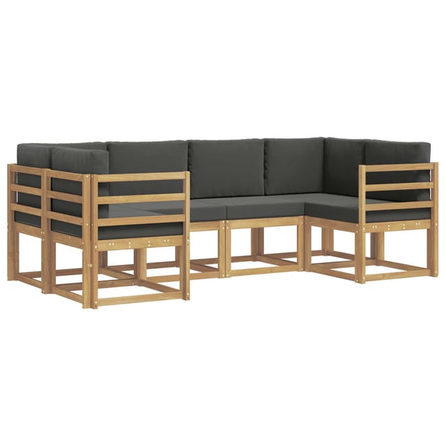 vidaXL Outdoor-Sofagarnitur mit Kissen 6 Stk Weiß und Anthrazit 3388106