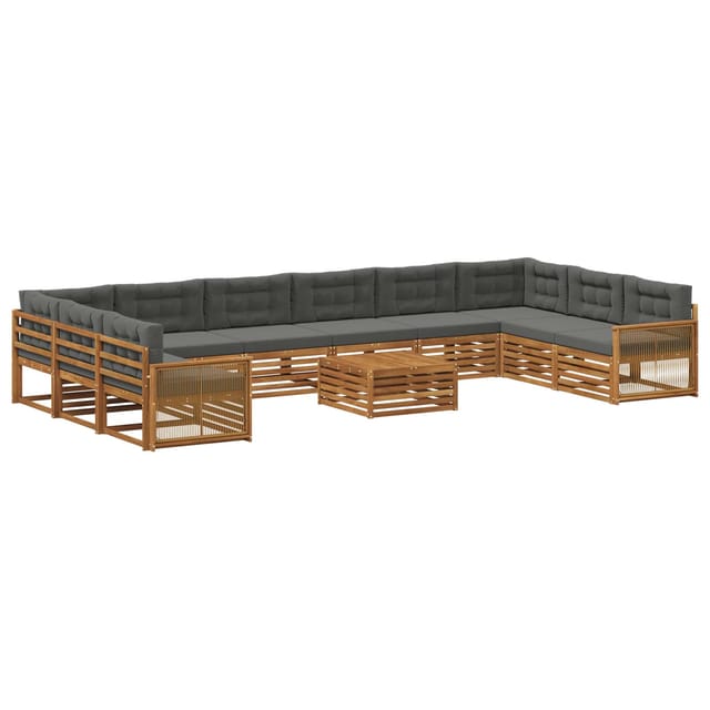 vidaXL Sofagarnituren mit Kissen 11 Stk Massivholz Akazie 3383930