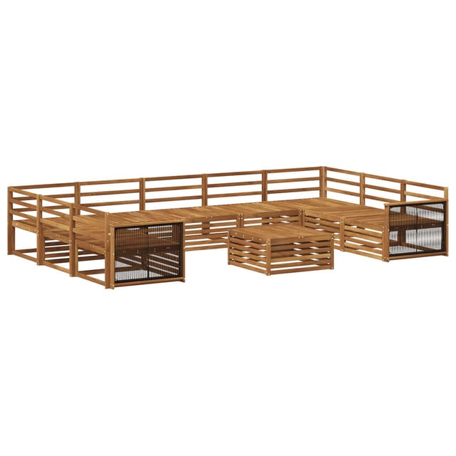 vidaXL Outdoor-Sofagarnitur 10 Stk Natur Massivholz Akazie 3383862