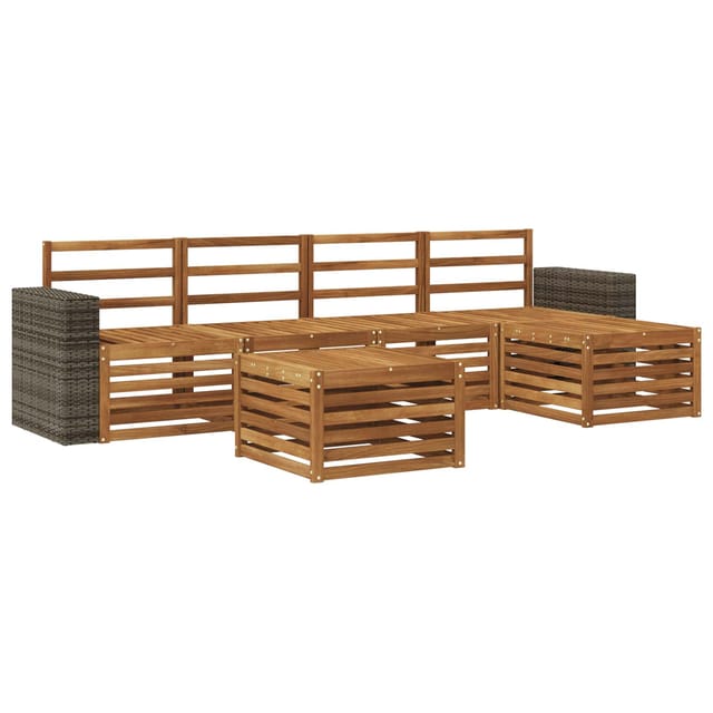 vidaXL Outdoor-Sofagarnitur 6 Stk Natur 3384275