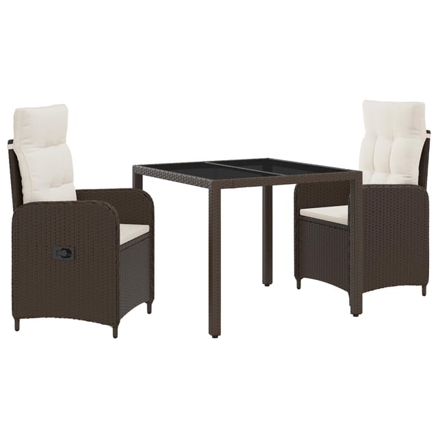 vidaXL Outdoortisch-Set 3 Stk Braun und Creme Weiß 90 x 90 x 75 cm 3422310