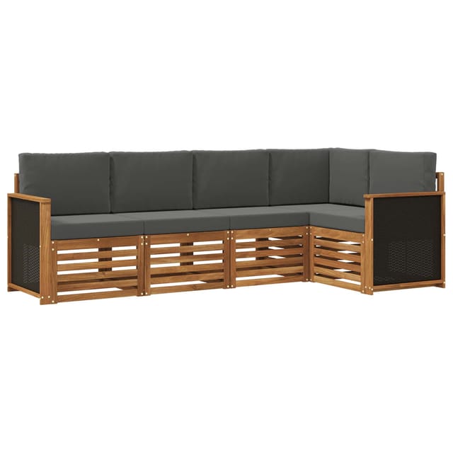 vidaXL Ecksofa Set mit Kissen 4 Stk Natur und Anthrazit 3384343