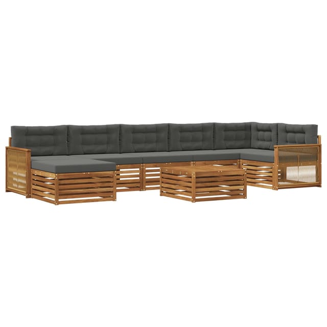 vidaXL Outdoor-Sofagarnitur mit Kissen 8 Stk Natur und Anthrazit 3383660