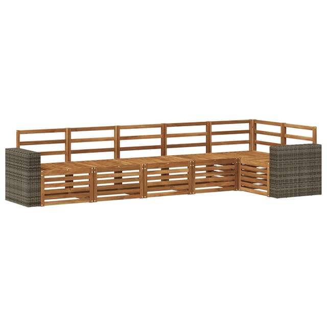 vidaXL Ecksofa Set 6 Stk Natur Massivholz Akazie 3384425