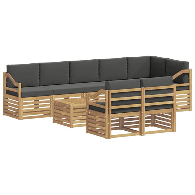 vidaXL Outdoor-Sofagarnitur 8 Stk Weiß und Anthrazit 59 x 59 x 37 cm 3392092