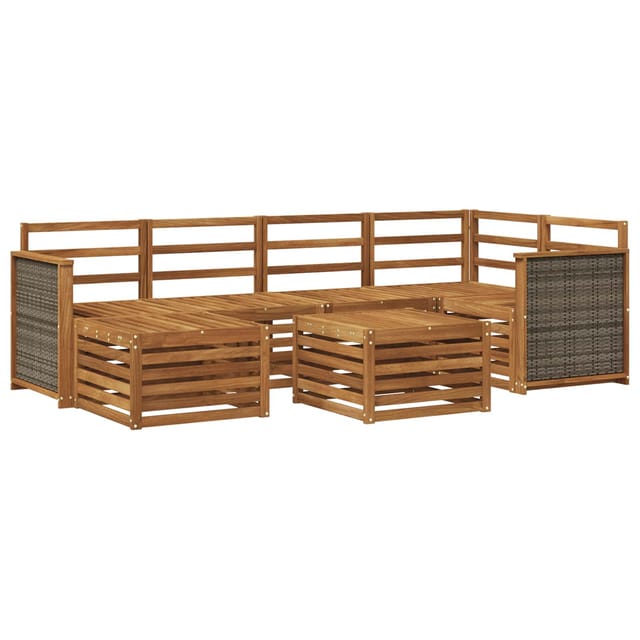 vidaXL Ecksofa Set 6 Stk Natur Massivholz Akazie 3384585