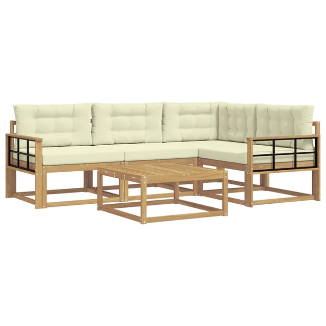 vidaXL Outdoor-Sofagarnitur 5 Stk Weiß und Creme 79 x 79 x 37 cm 3386419