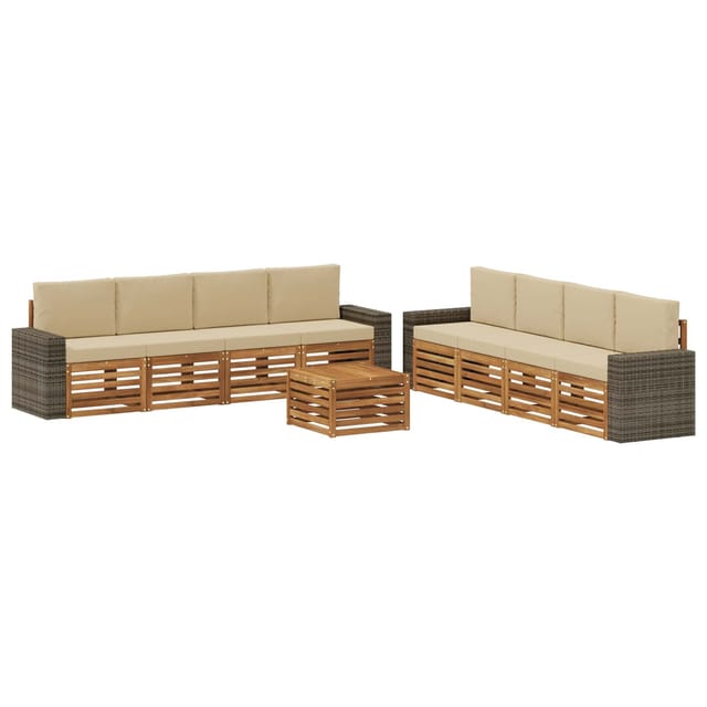 vidaXL Sofagarnituren mit Kissen 9 Stk Massivholz Akazie 3384189