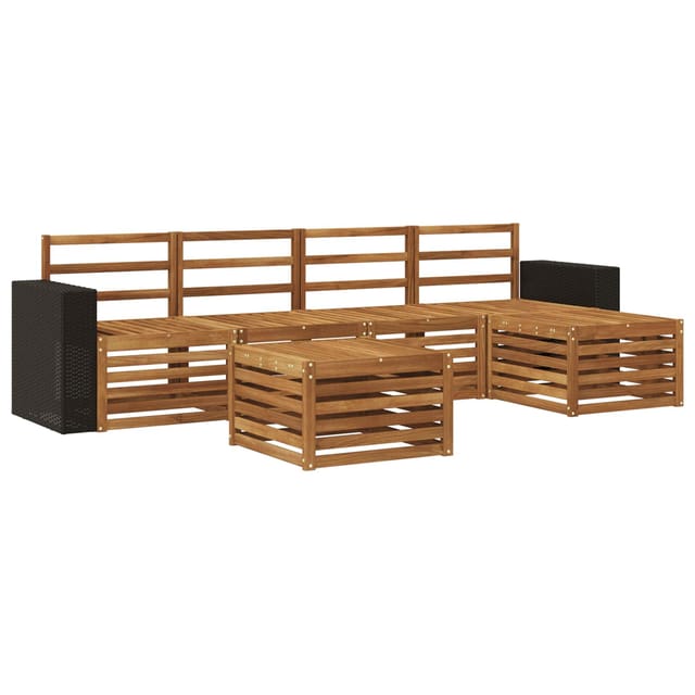vidaXL Outdoor-Sofagarnitur 6 Stk Natur 3384270
