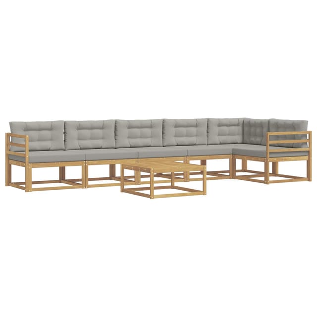 vidaXL Outdoor-Sofagarnitur 7 Stk Weiß und Hellgrau 79 x 79 x 37 cm 3386535