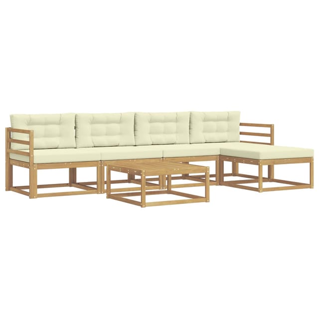 vidaXL Outdoor-Sofagarnitur 6 Stk Weiß und Creme 79 x 79 x 37 cm 3386324
